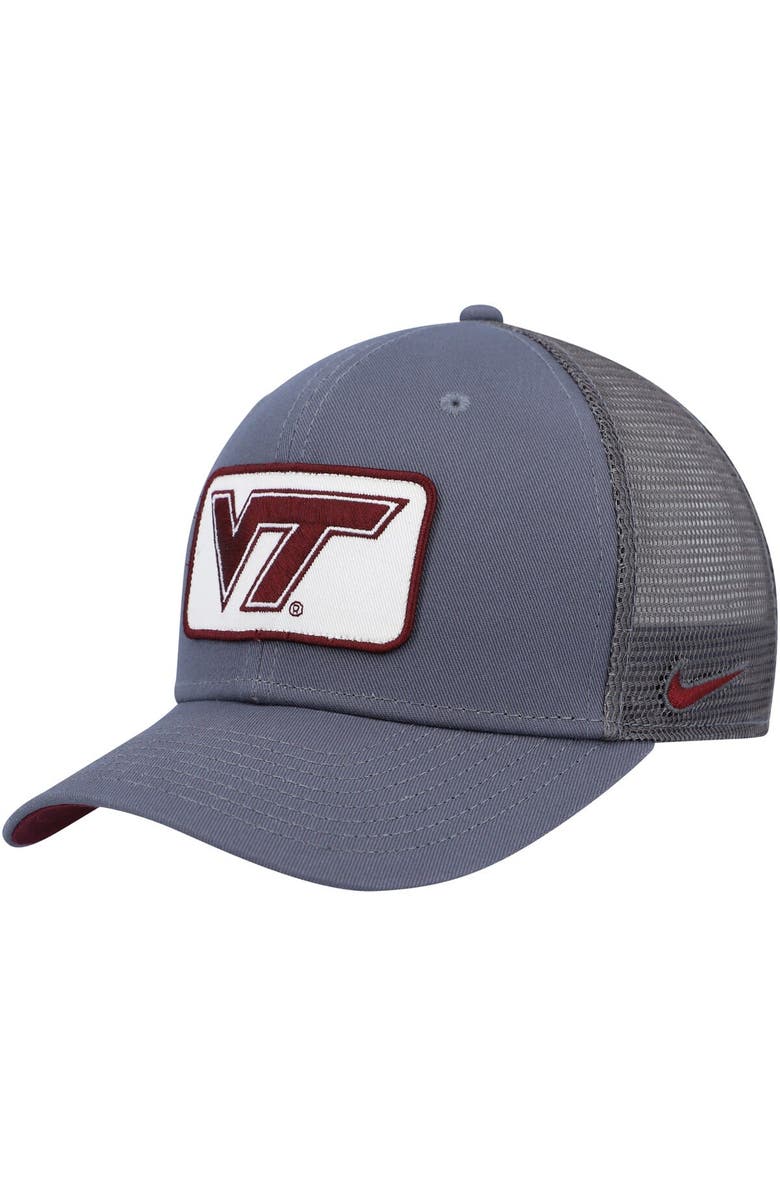 Nike Men's Nike Gray Virginia Tech Hokies Classic99 Trucker Snapback Hat, Main, color, 