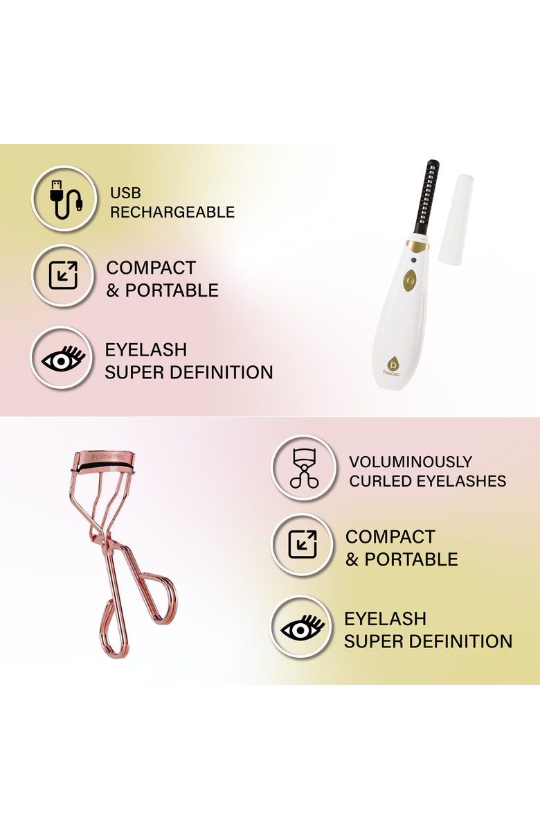 PURSONIC The Ultimate Eye Lash Transformation Bundle Effortless Curl & Definition, Alternate, color, White