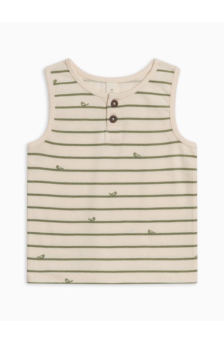 KENDI by Colored Organics Organic Niko Henley Tank, Alternate, color, Bird Stripe/Fern