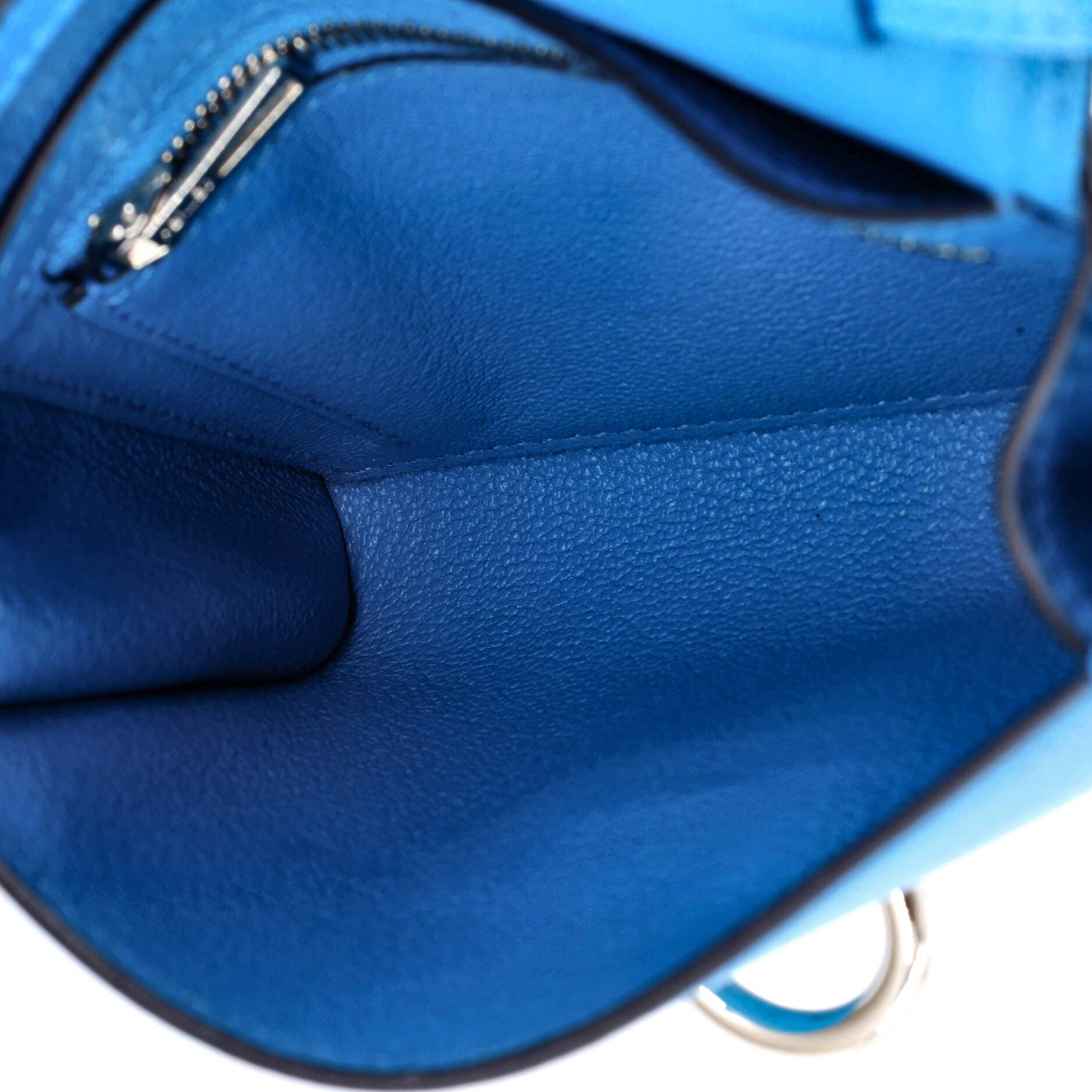 Pre-Owned Hermes Chaine d'Ancre Compact Wallet on Strap Chevre Mysore, Alternate, color, Bleu Zanzibar