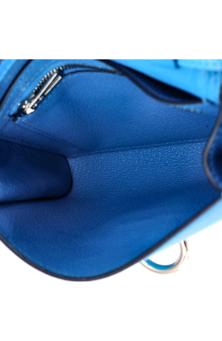 Pre-Owned Hermes Chaine d'Ancre Compact Wallet on Strap Chevre Mysore, Alternate, color, Bleu Zanzibar