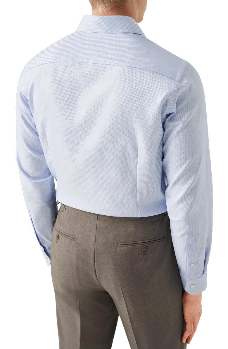 Eton Contemporary Fit Textured Blue Dress Shirt, Alternate, color, Blue