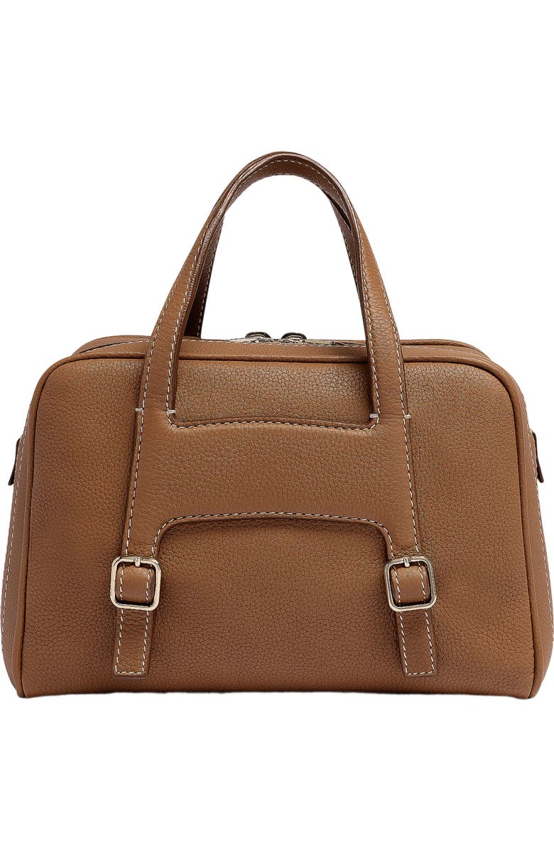 Santoni Leather handbag, Alternate, color, Brown