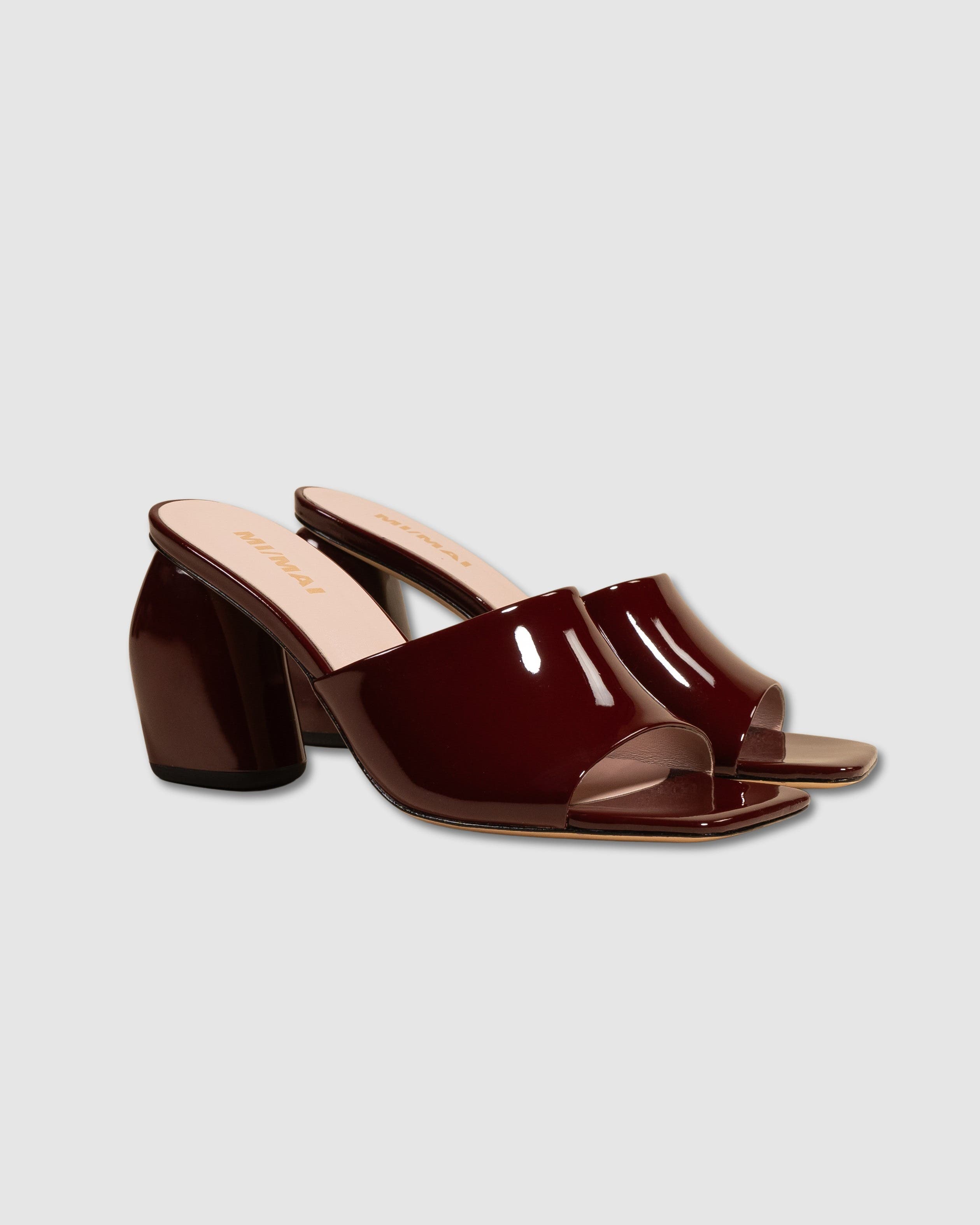 MI/MAI Gemma Patent High Mule, Alternate, color, Burgundy