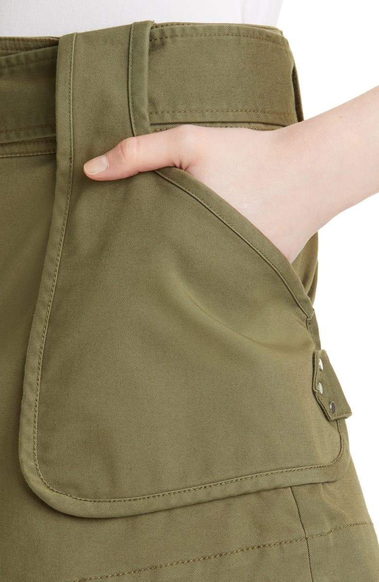 Derek Lam 10 Crosby Montery Belted Cotton Blend Shorts, Alternate, color, Fatigue