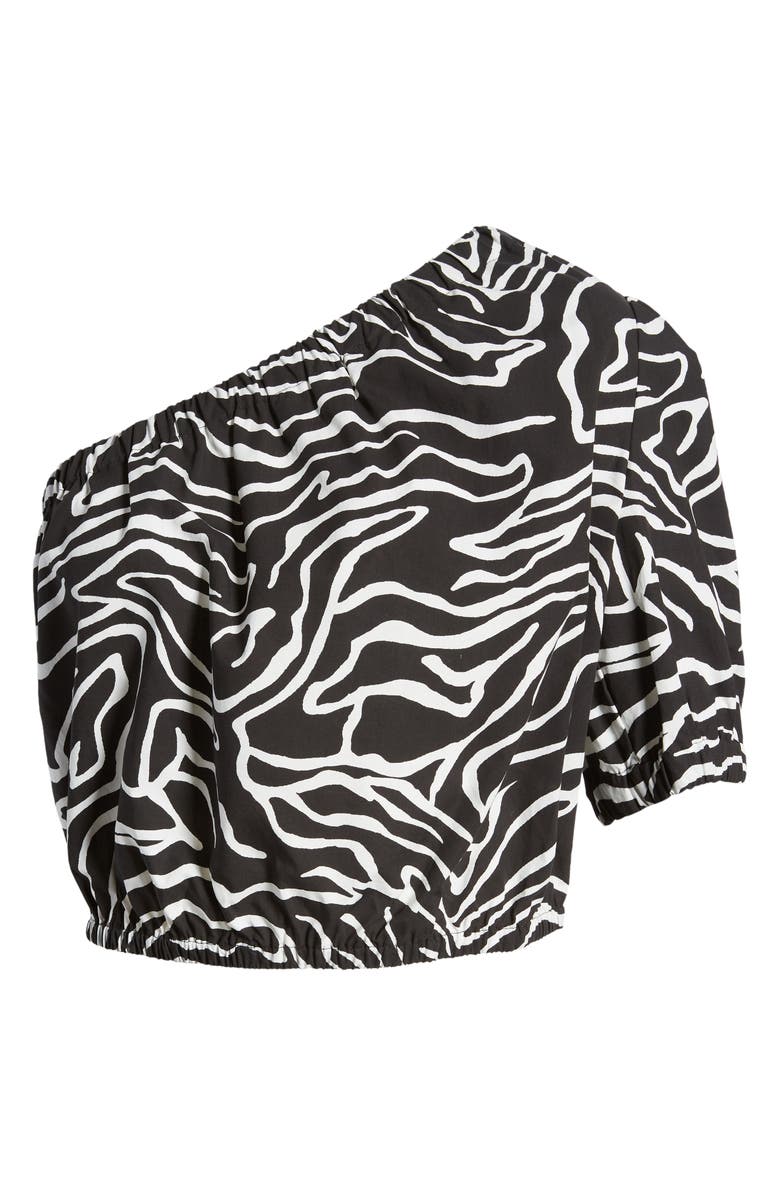 Rails Evy Abstract Animal Print One-Shoulder Crop Top | Nordstrom