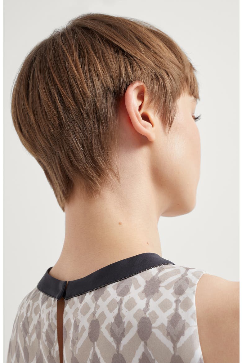 Top with monili, Alternate, color, Beige
