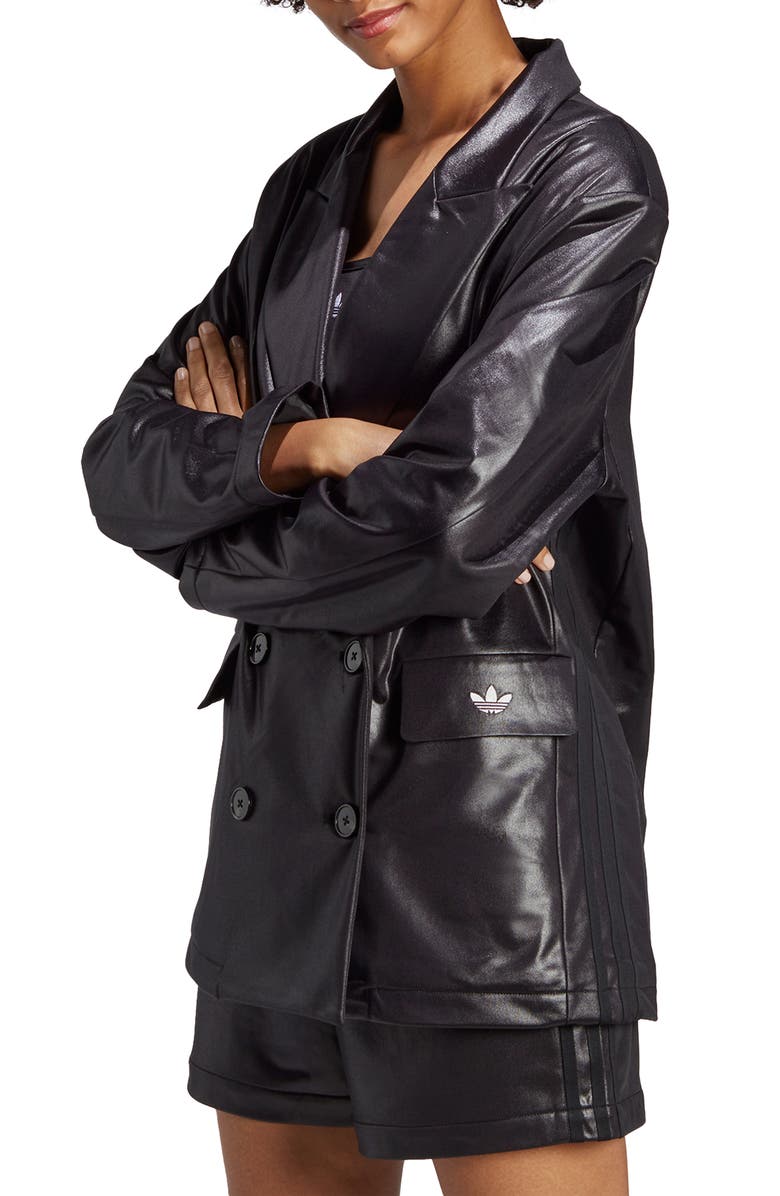 adidas Originals Double Breasted Recycled Polyester Blazer, Main, color, 