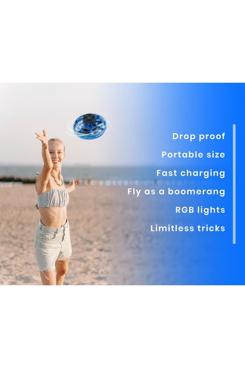 Flying Boomerang Drone Spinner Fidget Toy | Blue, Alternate, color, Blue
