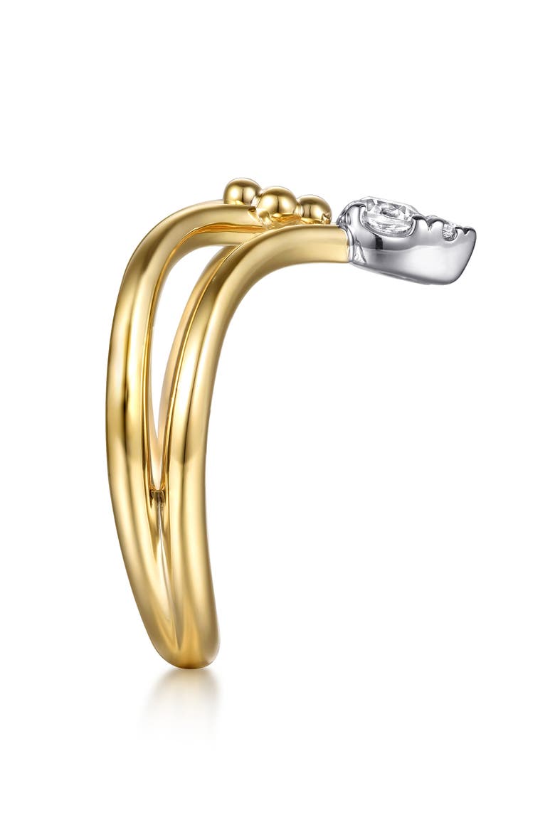 Bujuka 14k Gold Diamond Stack Ring, Alternate, color, 14K YELLOW/ WHITE GOLD