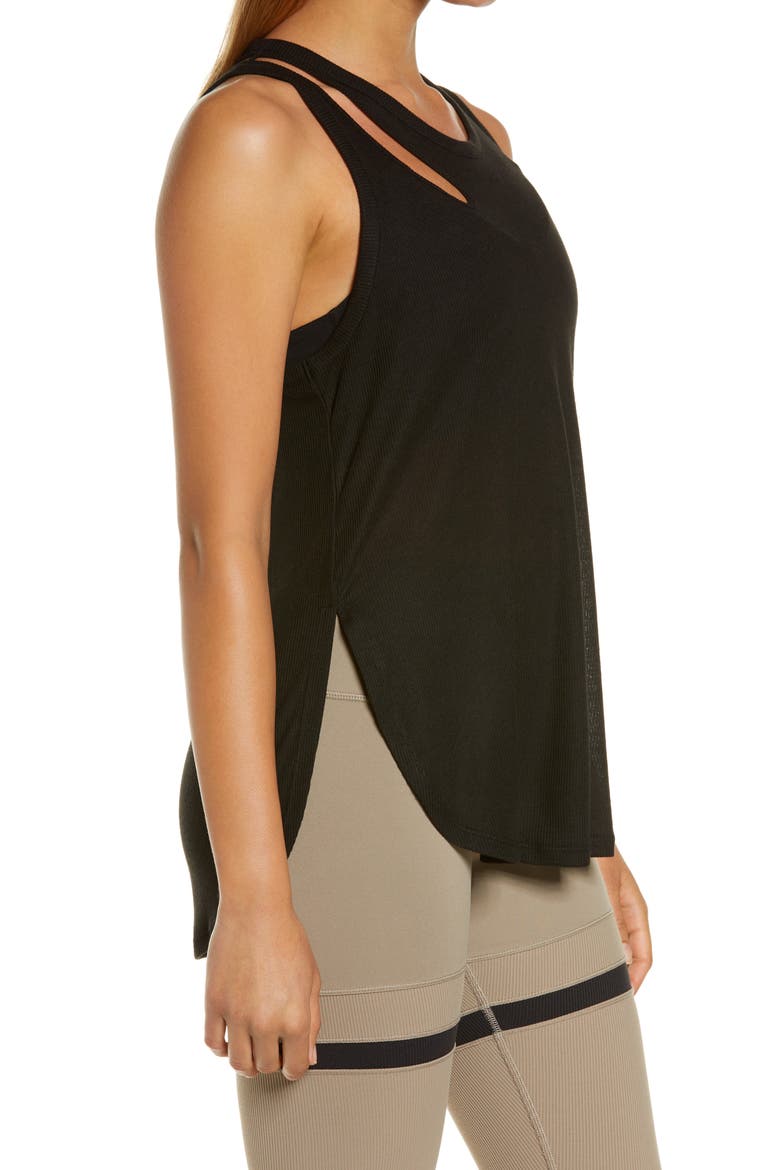 Peak Cutout Tank, Alternate, color, BLACK