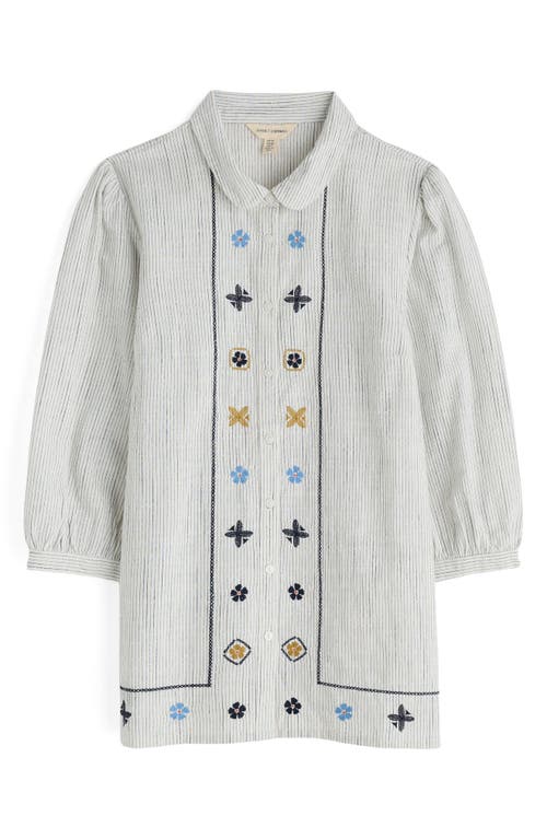 Seasalt Cornwall Hope Cottage Embroidered Organic Cotton Top In Gray
