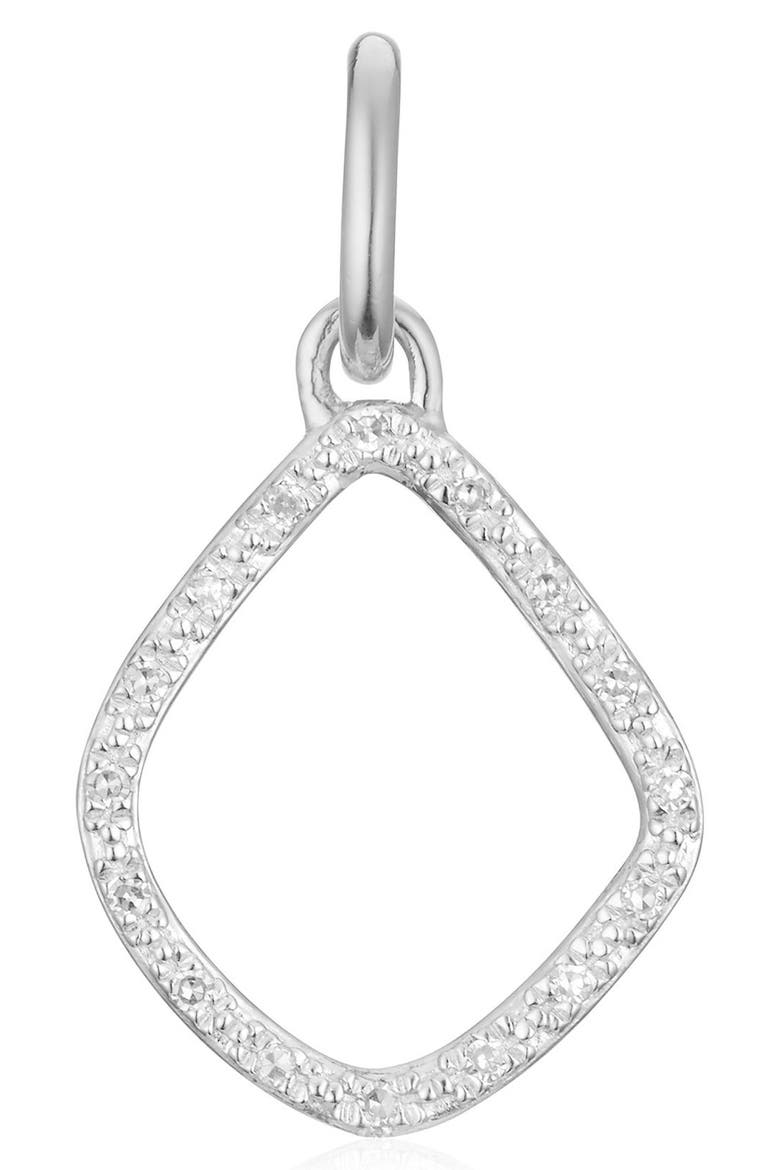 Riva Diamond Kite Pendant Charm, Main, color, SILVER