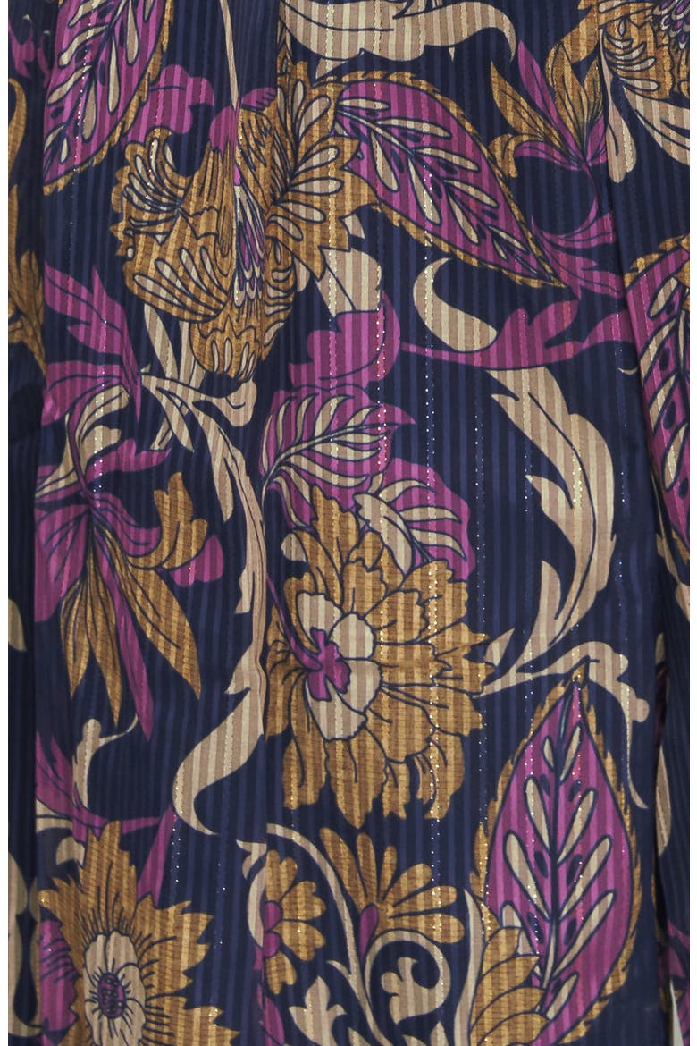 Floral Plissé Jumpsuit, Alternate, color, NAVY