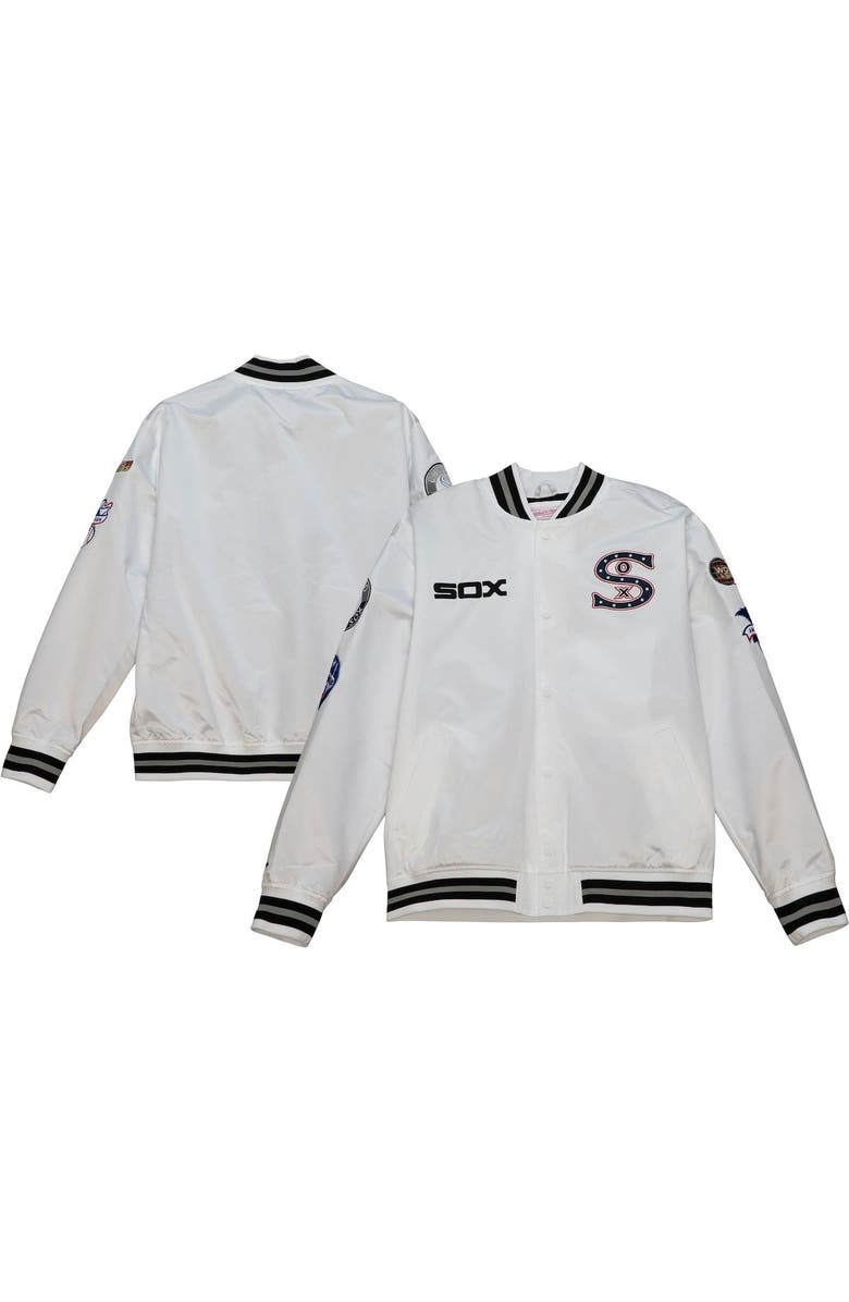 Mitchell & Ness Men's Mitchell & Ness White Chicago White Sox City Collection Satin Full-Snap Varsity Jacket, Main, color, White