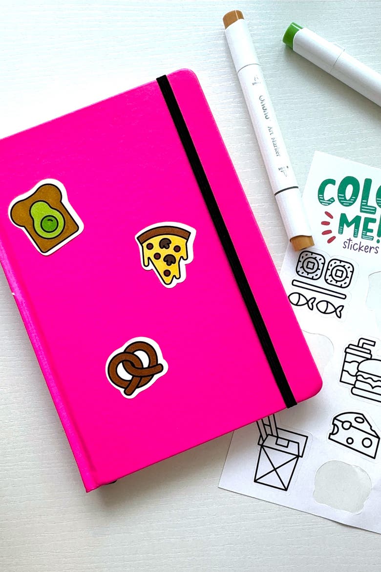 Color Your Own Sticker Pages, Alternate, color, Fun Eats