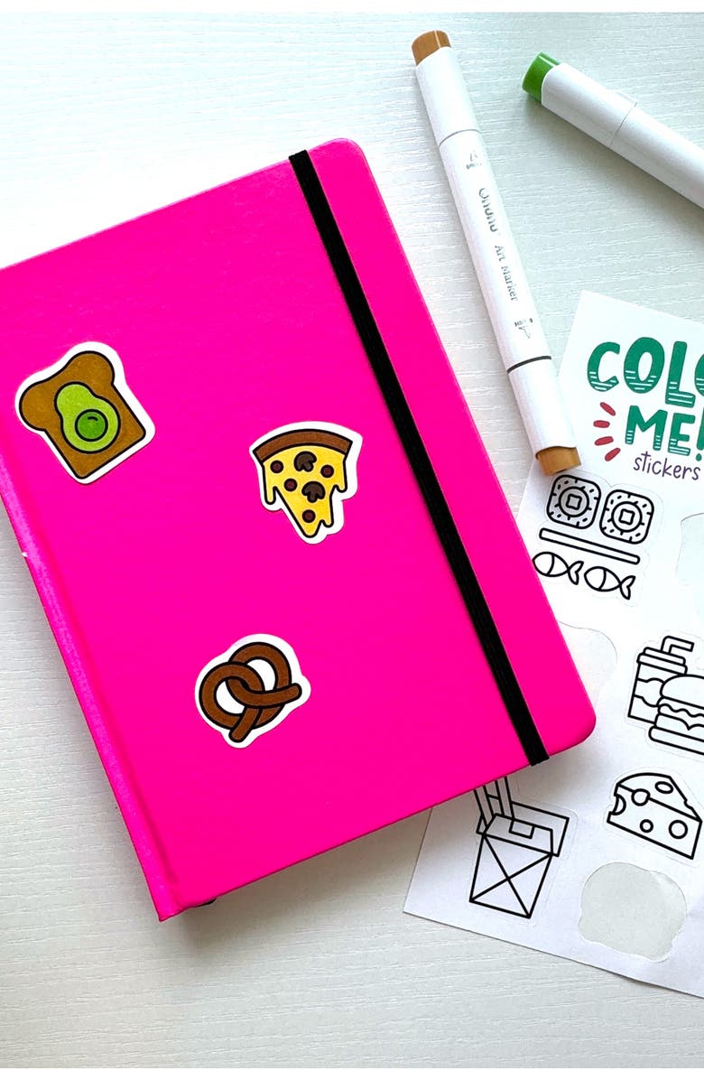 A Brighter Year Color Your Own Sticker Pages, Alternate, color, Fun Eats