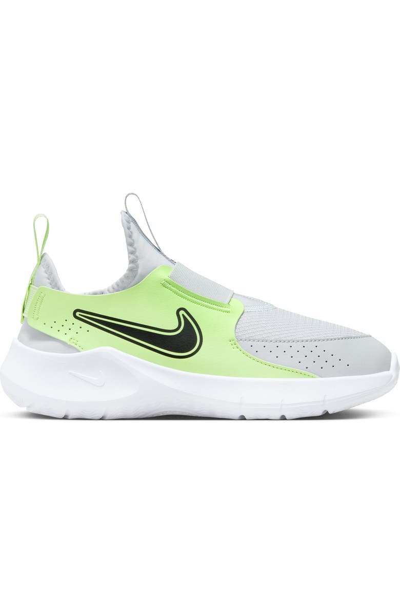 Nike Flex Runner 3 Slip-On Shoe, Alternate, color, Platinum/ Black/ Volt