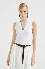 Brunello Cucinelli Ribbed jersey top