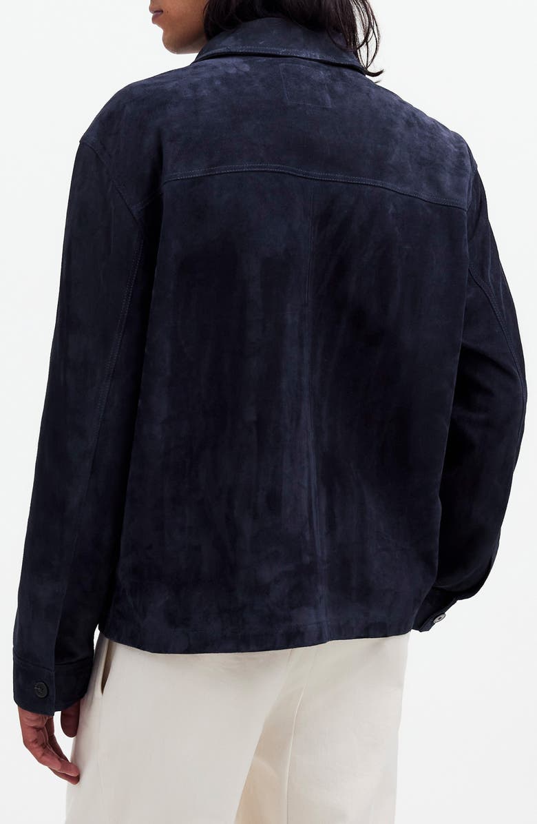 Madewell Boxy Suede Shirt Jacket, Alternate, color, Dark Indigo