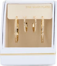 NORDSTROM RACK Set of 2 Cubic Zirconia Hoop Earrings