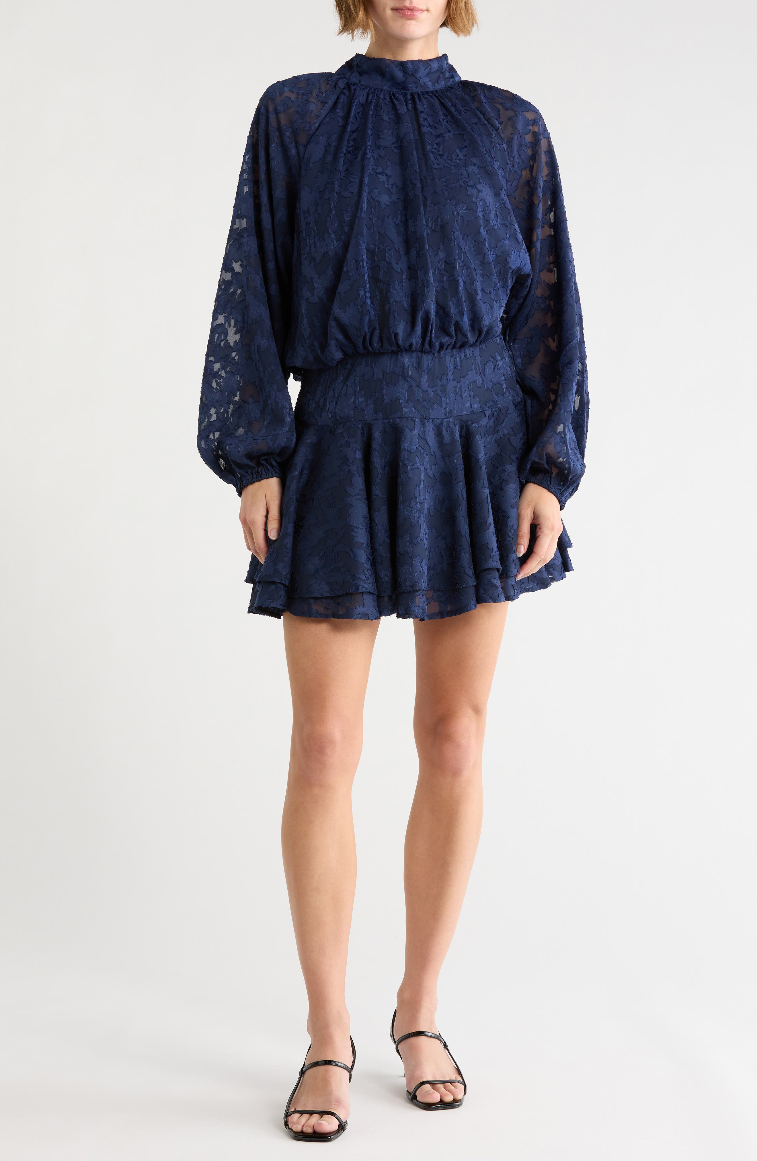 Mock Neck Long Sleeve Minidress