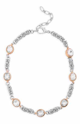 Crystal Station Woven Chain Necklace