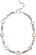 SAACHI Crystal Station Woven Chain Necklace