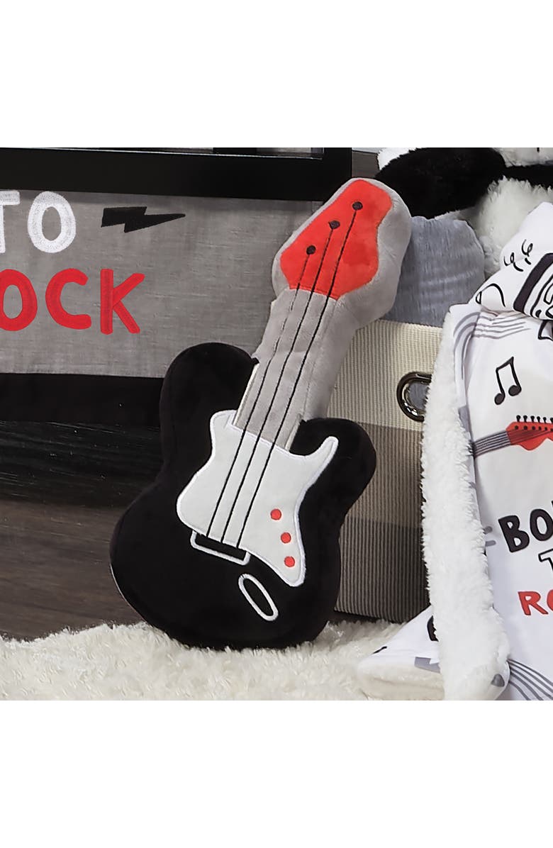 Lambs & Ivy Rock Star Plush Guitar Instrument Stuffed Toy, Alternate, color, Black