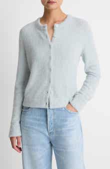 Vince Metallic Eyelash Cardigan