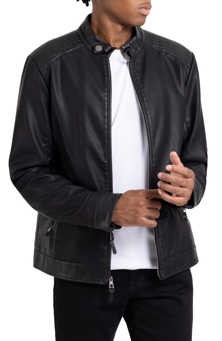 XRAY Faux Leather Racing Jacket, Alternate, color, 