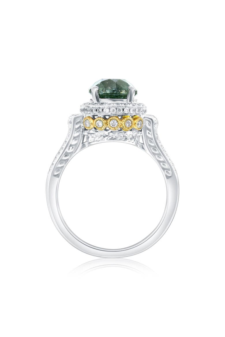14K White Gold 0.57ct Pink Sapphire & 0.43cttw Diamond Ring, Alternate, color, Green