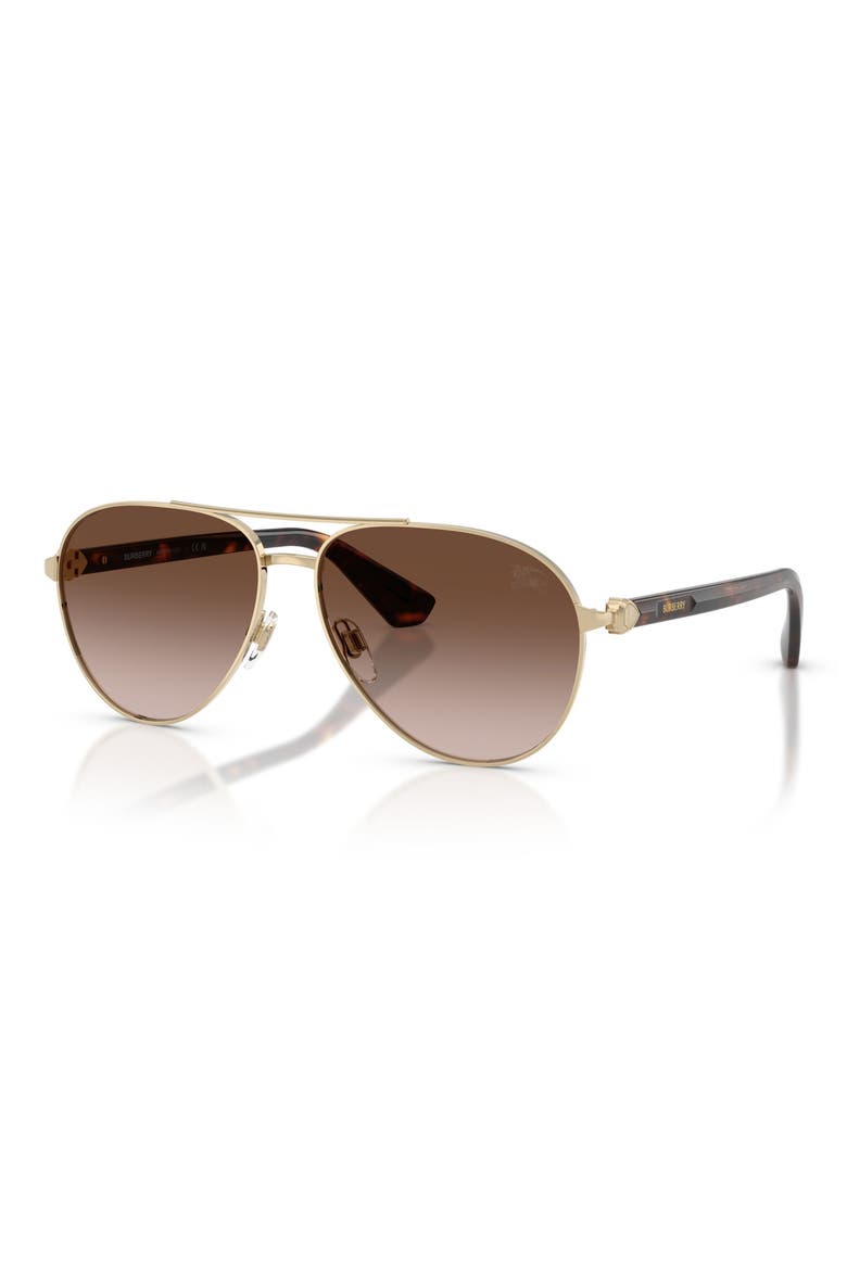 59mm Gradient Pilot Sunglasses, Alternate, color, LIGHT GOLD / BROWN GRADIENT