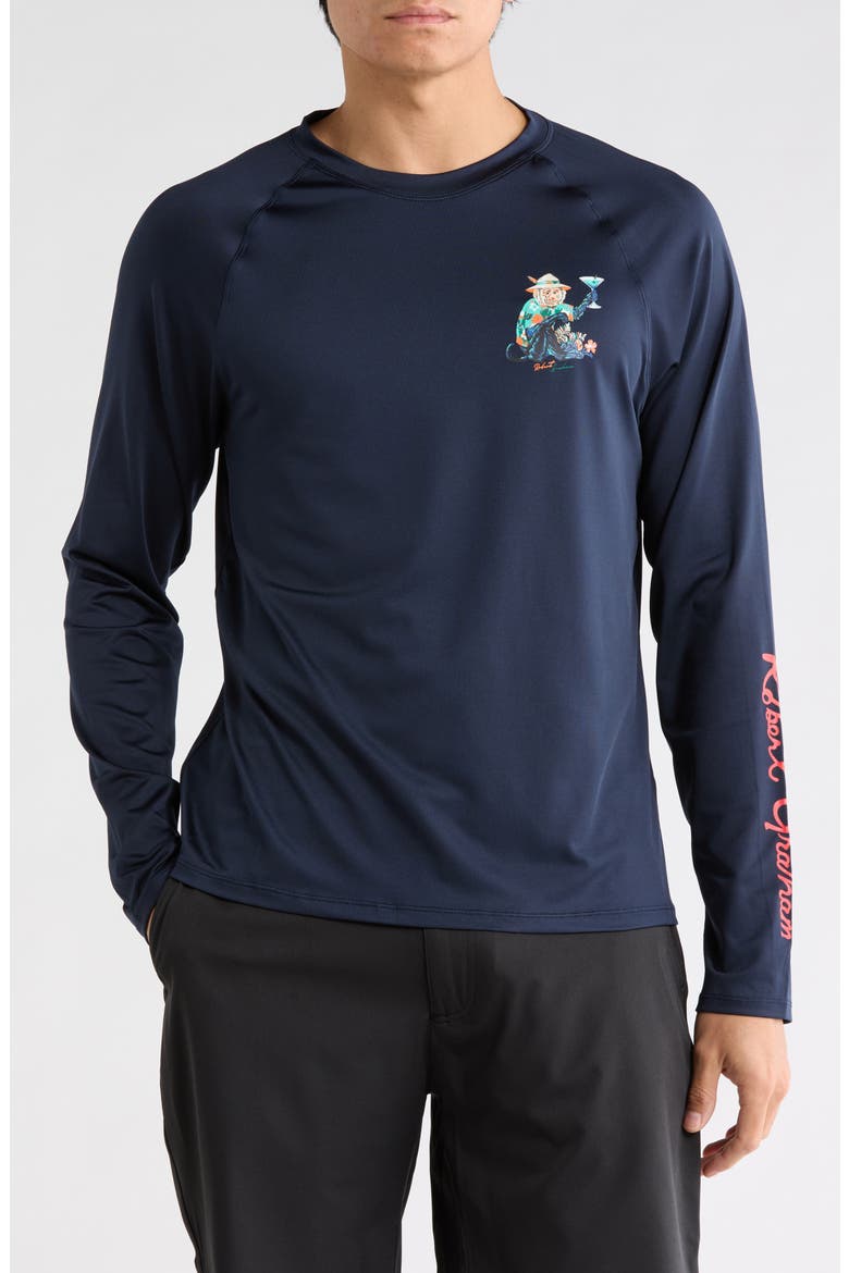 Long Sleeve Rashguard Shirt, Main, color, NAVY