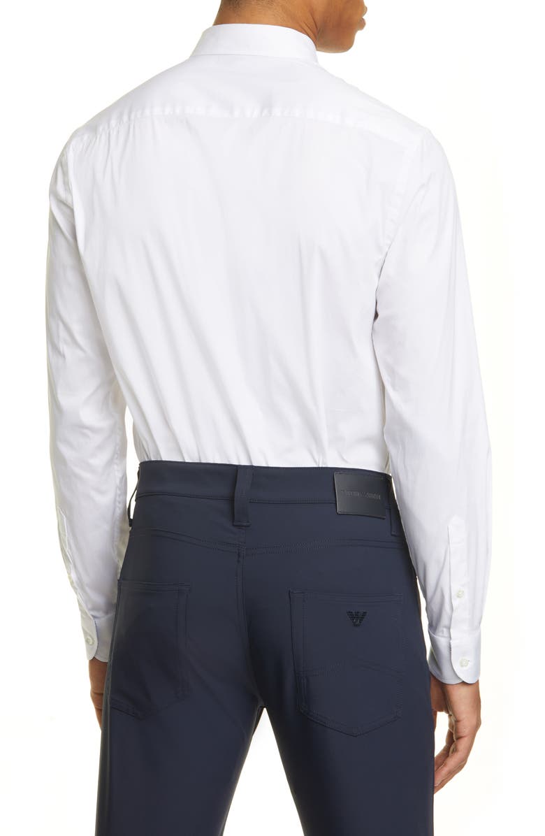 Emporio Armani Slim Fit Stretch Solid Button-Up Shirt, Alternate, color, 