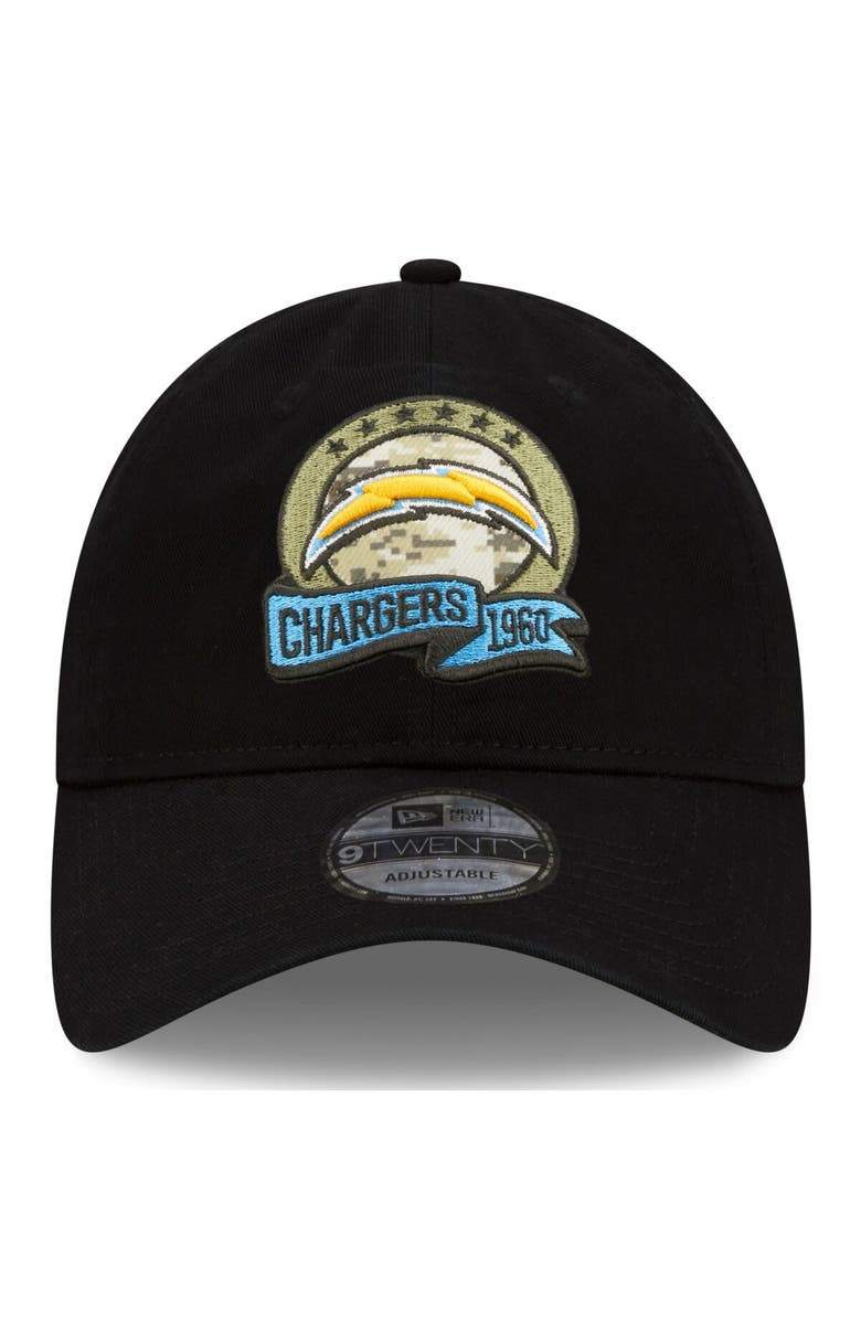 New Era Men's New Era Black Los Angeles Chargers 2022 Salute To Service 9TWENTY Adjustable Hat, Alternate, color,