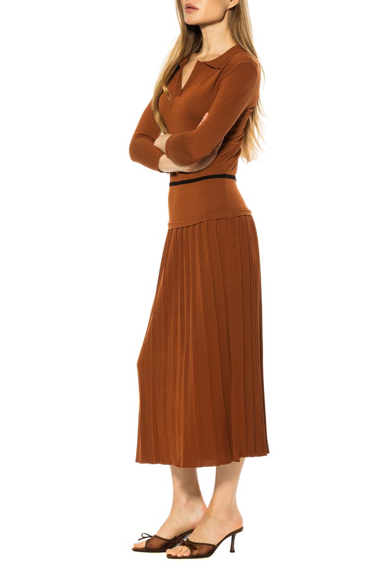 SABLE KNIT MIDI DRESS, Alternate, color, CAMEL
