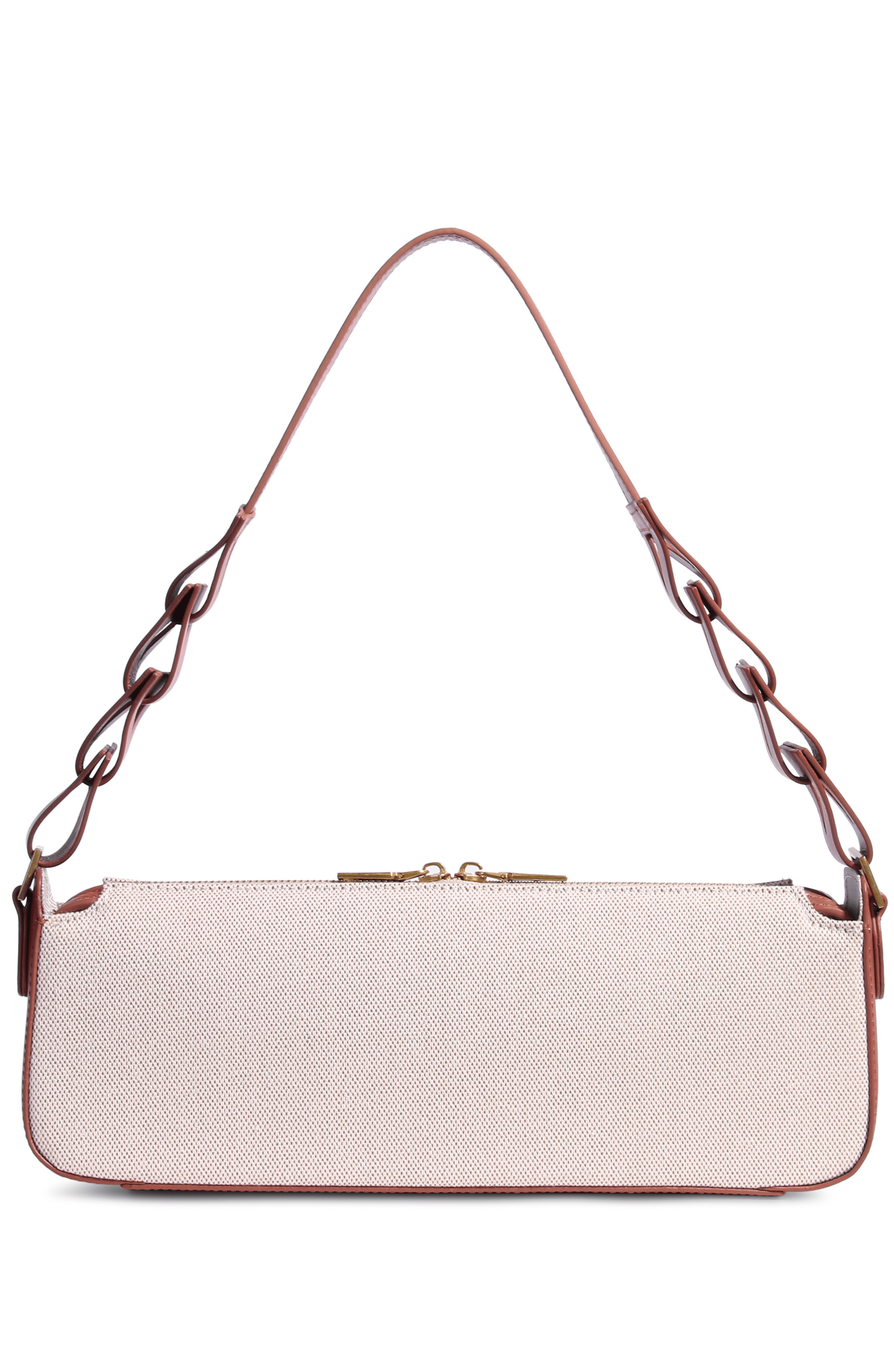JURGI MANO Canvas and Leather Shoulder Bag, Main, color, Cognac