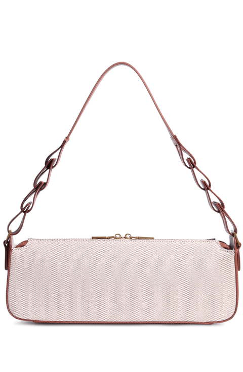 MANO Canvas and Leather Shoulder Bag