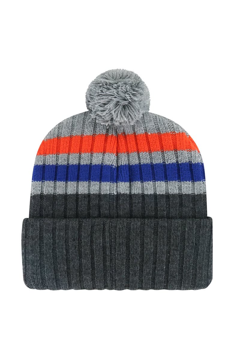 '47 Men's '47 Gray New York Islanders Stack Patch Cuffed Knit Hat with Pom, Alternate, color, Gray