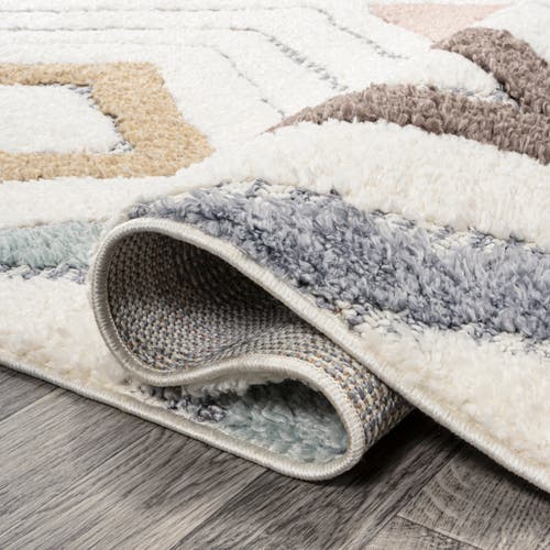 Jonathan Y Amira Diamond High-low Area Rug In Multi/cream