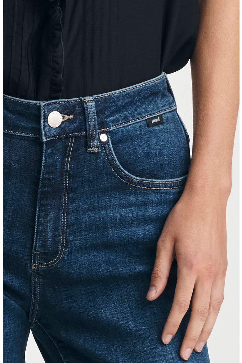Kathleen Mid Rise Slim Boyfriend Jeans, Alternate, color, DARK BLUE FEATHER BLUE