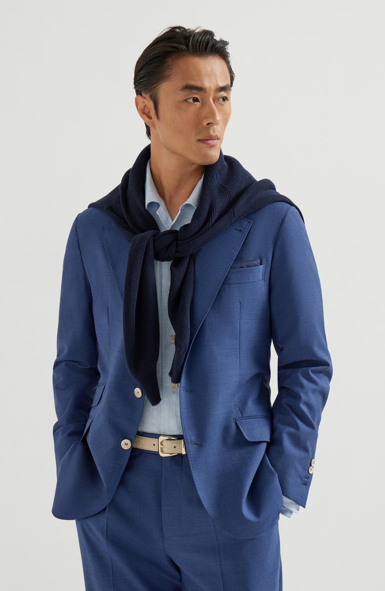 Brunello Cucinelli Deconstructed Cavallo blazer, Alternate, color, Royale Blue