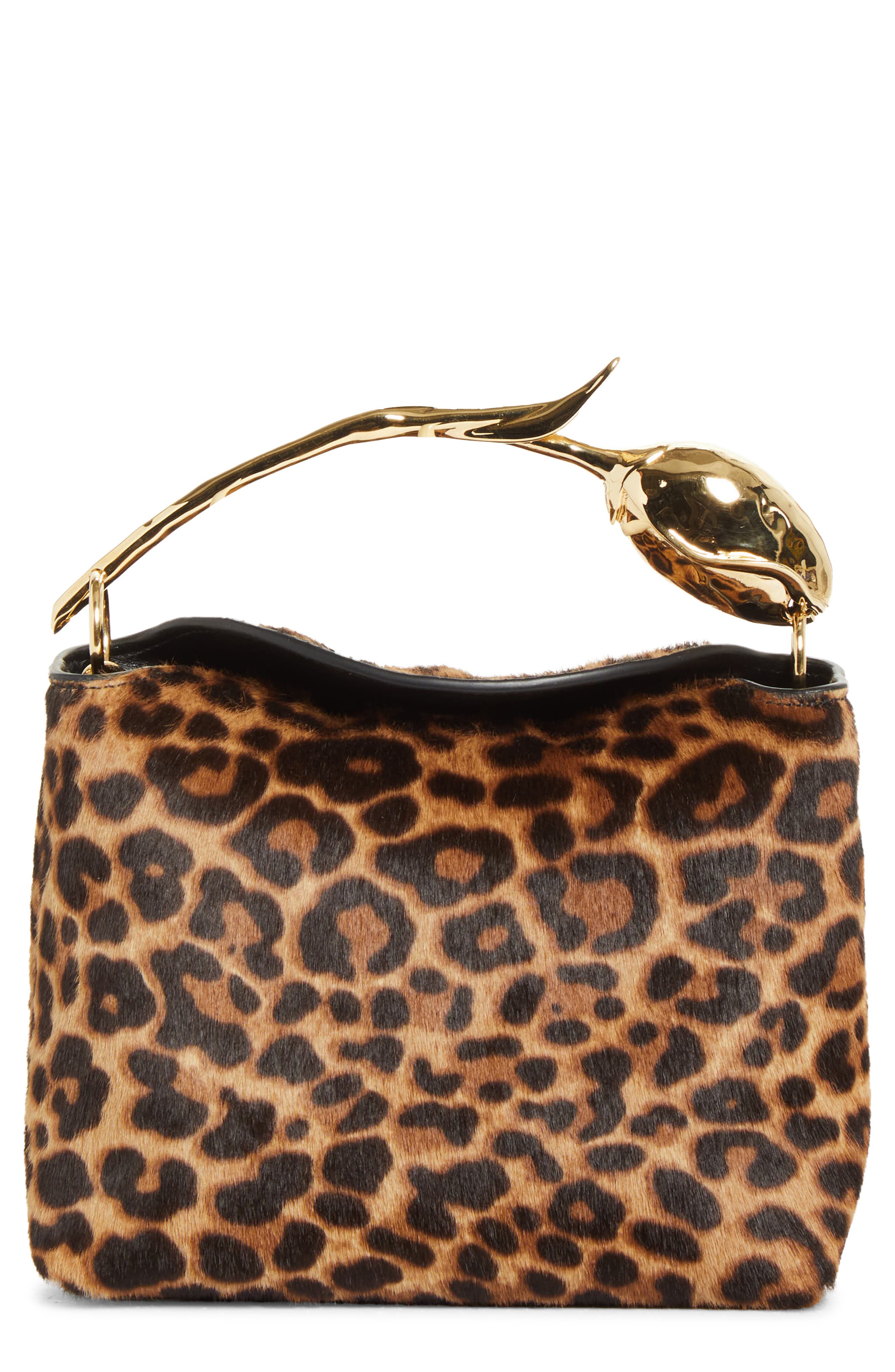 Erdem Mini Bloom Genuine Calf Hair Bag, Main, color, Leopard