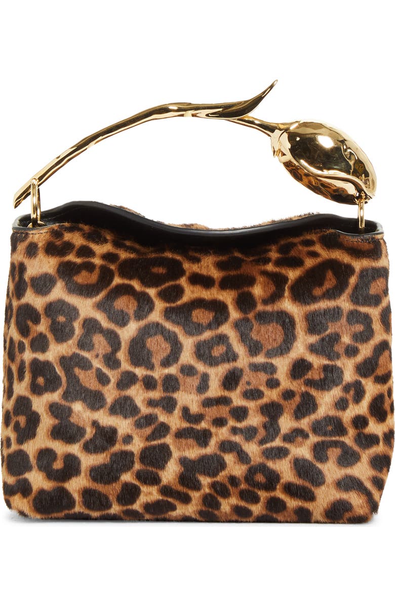 Erdem Mini Bloom Genuine Calf Hair Bag, Main, color, Leopard