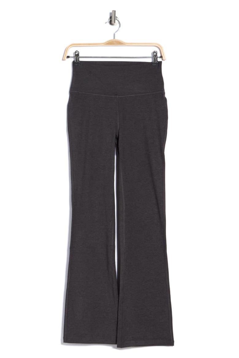 Maggie Flare Leggings, Main, color, RICH BLACK HEATHER