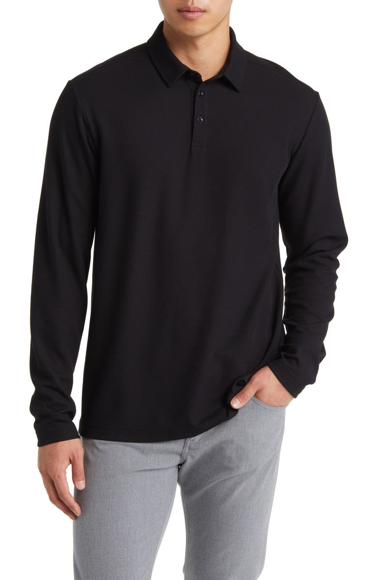 Nordstrom Texture Knit Long Sleeve Polo, Main, color, 