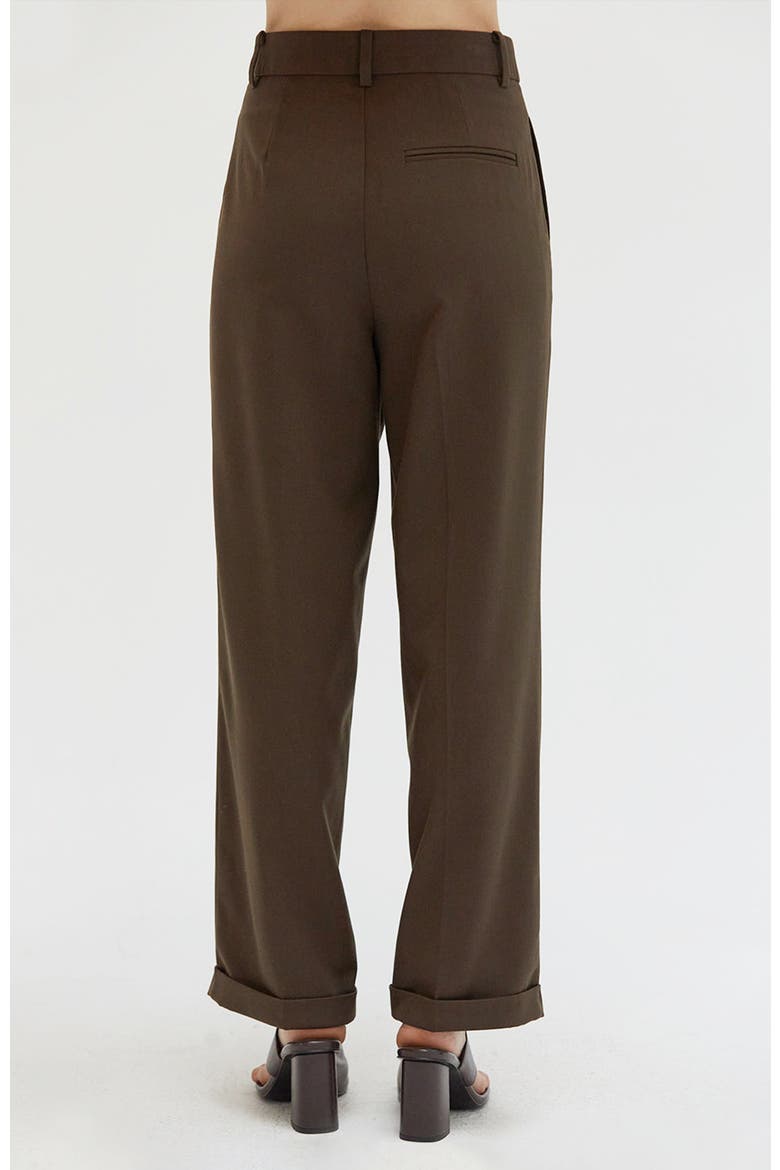 Wool Blend Cuffed Trousers, Alternate, color, Espresso