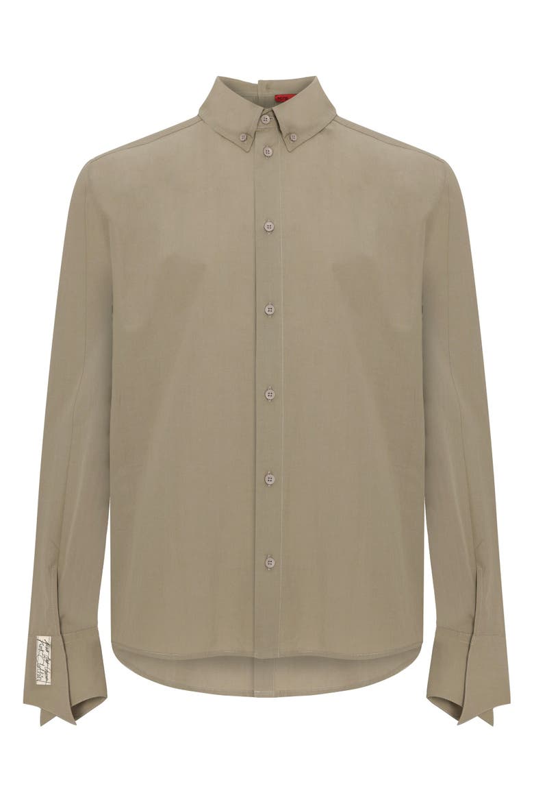 Pure Cotton Woven Shirt Fit Patch, Main, color, beige