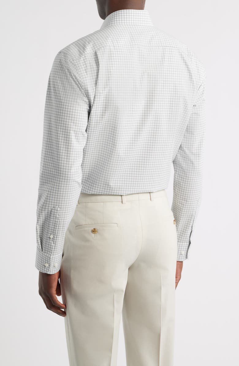 Nordstrom Trim Fit Check Non-Iron Cotton Dress Shirt, Alternate, color, Green Blue Valemont Plaid